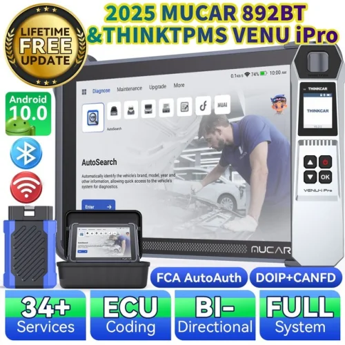 MUCAR E.CU Coding 892BT OBD2 Scanner AI Diagnostic Scan TPMS Tool Bidirectional