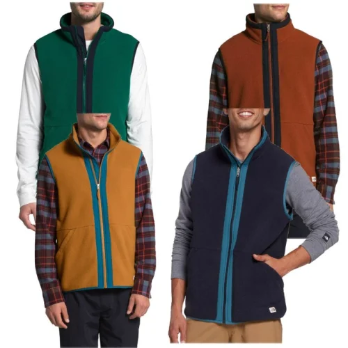 The North Face Men's Vest Carbondale Full-Zip Front Pockets Casual Outwear Top