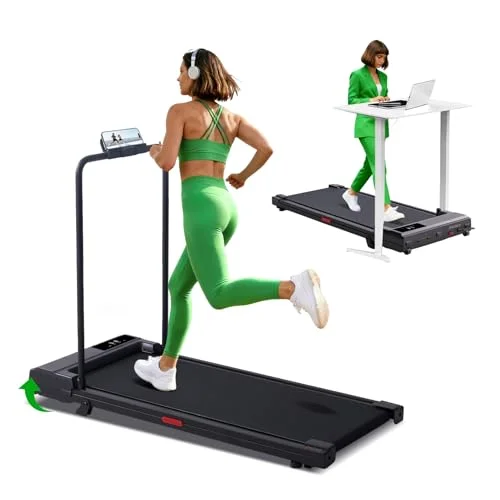 POTUPUS Walking Pad with Handle Bar and Incline, 3.0HP Portable Compact Treadmill for Home Use