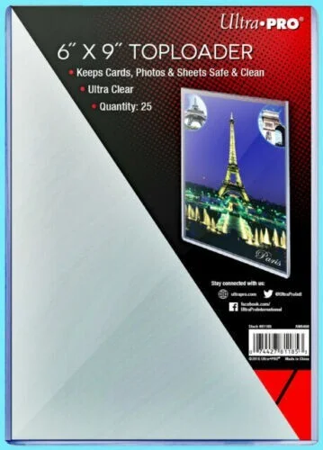 5 Ultra Pro 6x9 TOPLOADERS NEW Photo Sports Card Collectible Photo Sleeve Rigid
