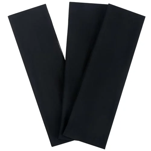 3Pcs Black Headbands for Women Non Slip, Soft Cotton Cloth Stretchy Thick Headbands for Running