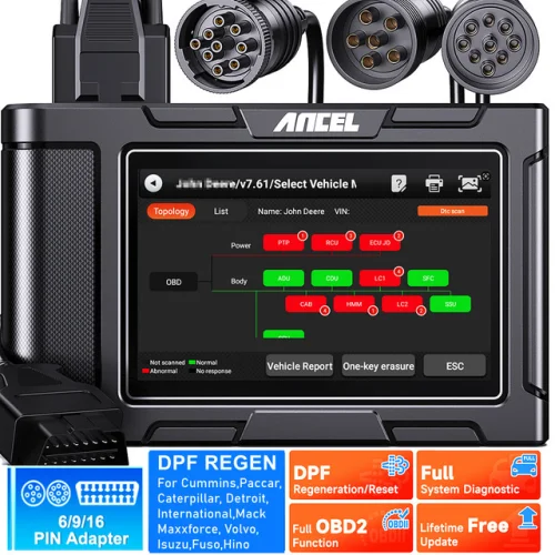 ANCEL HD3400 PRO DPF Regen Heavy Duty Truck Scanner Diesel OBD2 Code Reader