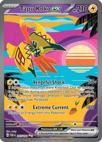 Pokemon: 1x Tapu Koko ex - 247/182 - Special Illustration Rare - NM SV Paradox R