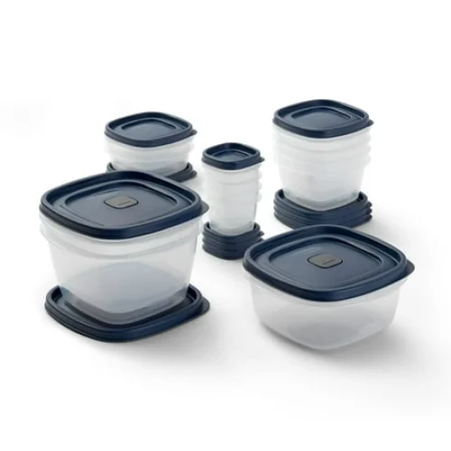 26-Piece Rubbermaid BPA-Free Plastic Food Storage Set with Blue Vented Lids