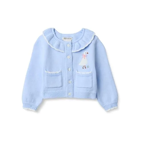 Amazon Essentials x Sofia Grainge Girls' Cardigan Sweater, Light Blue Goose, Small