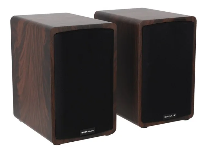 Rockville ELITE-5D Dark Wood 800w Home Audio 5.25" Bluetooth Bookshelf Speakers