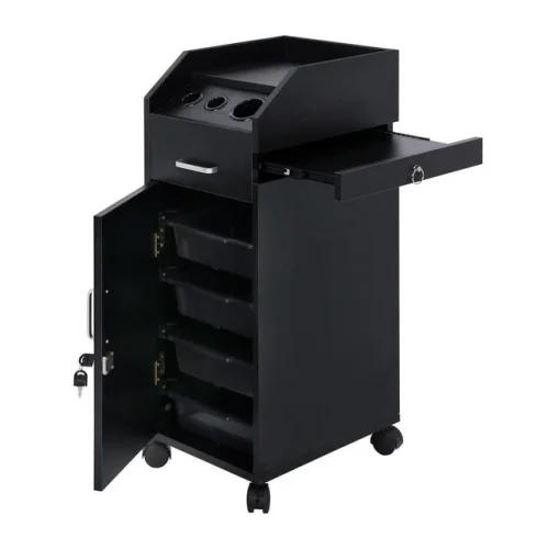 Salon Beauty Hairdressing Cart Storage Trolley with 4 Drawers and Lockable Feature for Barber SPA Use