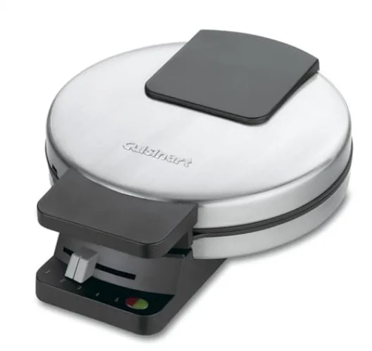 Cuisinart 1250W Round Classic Waffle Iron with 5-Setting Browning Control, Brushed Stainless