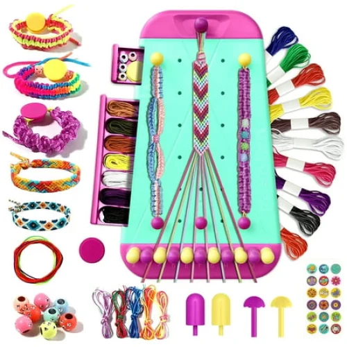 Friendship Bracelet Making Kit with Beads, Ropes, and Tools - DIY Arts & Crafts for Girls