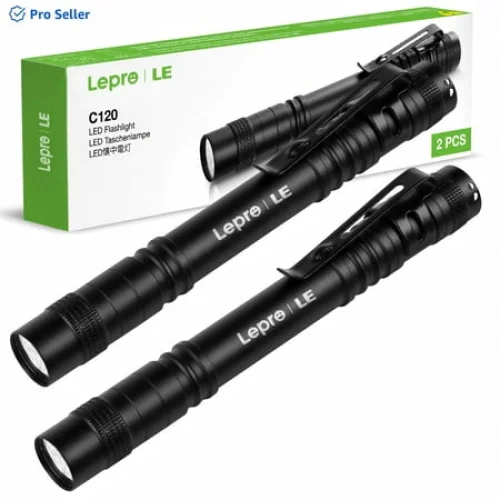 2-Pack LED Pen Flashlights, Mini Waterproof Pocket Flashlights with Clip for Inspection and Repair