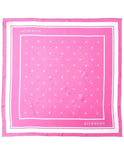 Givenchy Plumetis Square Silk Scarf Women's Pink