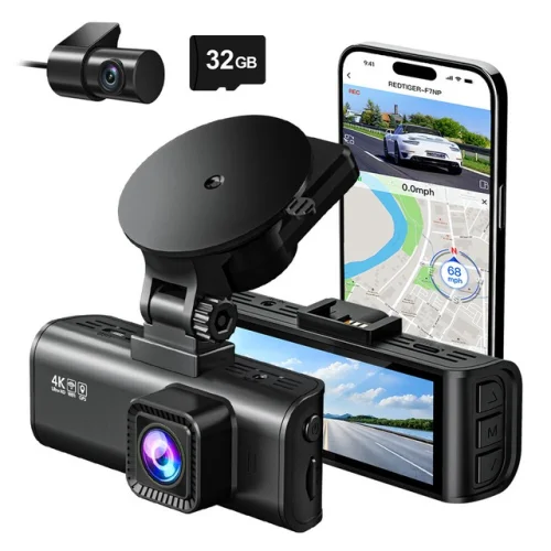 REDTIGER Dash Camera 4K Front and Rear Dash Cam Built-In WiFi & GPS, App Control