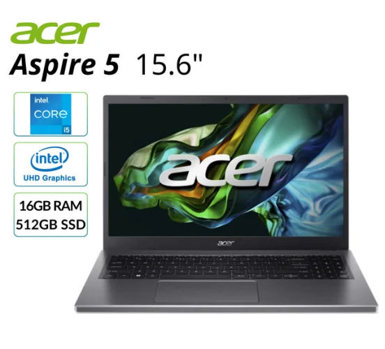 Refurbished Acer Aspire 5 15.6" Notebook, 16GB RAM, 512GB SSD, 1920 x 1080 Display
