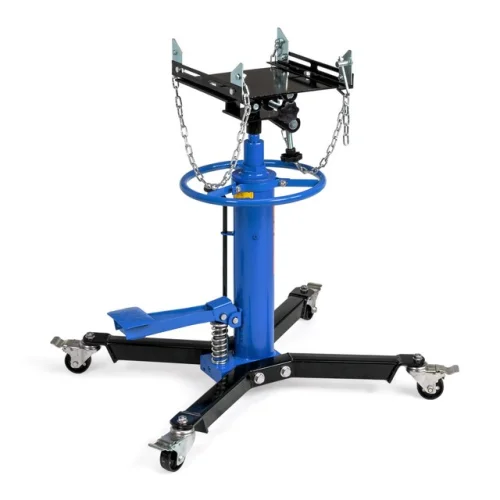1660 LBS 2 Stage Hydraulic Transmission Jack, 360&deg; Swivel, for Car Lift, Blue
