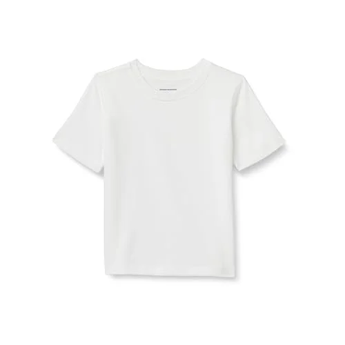 Amazon Essentials Toddler Boys' Short-Sleeve T-Shirts, White, 3T
