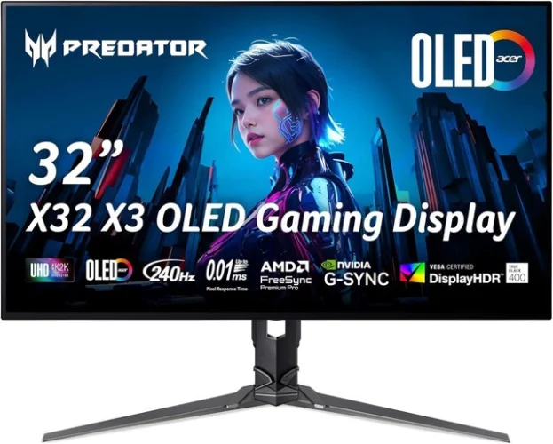 Acer Predator X32 X3 31.5" OLED Gaming Display 240Hz .01ms Refurbished