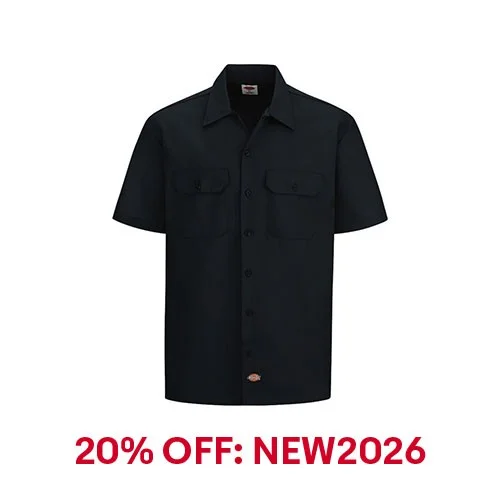 Dickies Men's Shirt Short Sleeve Casual Original Fit Button Up Work Shirt 1574