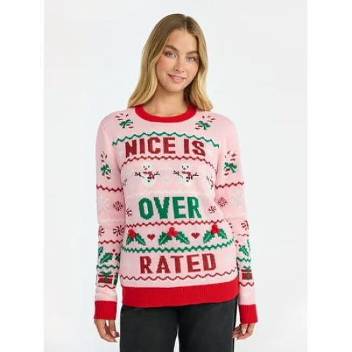 No Boundaries Christmas Sweater, Lightweight, Women's