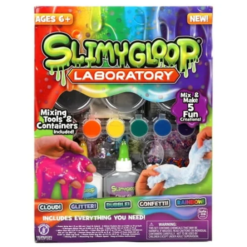SLIMYGLOOP&reg; Laboratory, Mix & Make 5 Multicolor Slime Creations, Includes Storage Containers, DIY Slime Kit for Kids Ages 6+