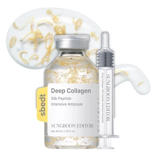 SUNGBOON EDITOR Deep Collagen Silk Peptide Intensive Lifting Ampoule | Korean Anti-Aging Serum for Face with Collagen & Peptide | Skin Tightening & Firming | 72H Hydration| Stocking Stuffers for Women