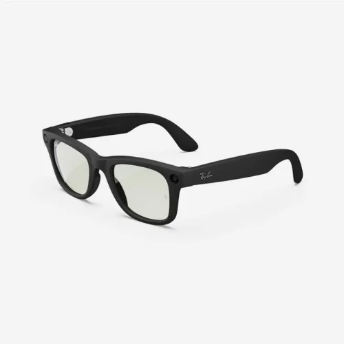 Ray-Ban Meta Wayfarer Refurbished, Matte Black / Clear to G-15 Green Transiti