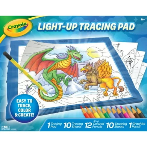 Crayola Light-Up Tracing Pad with Colored Pencils - Holiday Gift for Kids & Artists