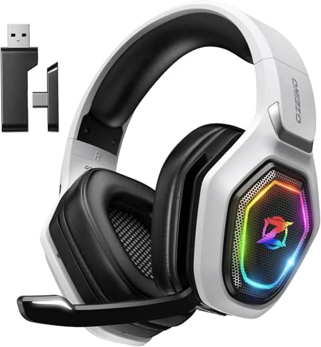 Ozeino 2.4GHz Wireless Gaming Headset for PC, PS5, PS4, Switch, Laptop, Mobile, and Mac