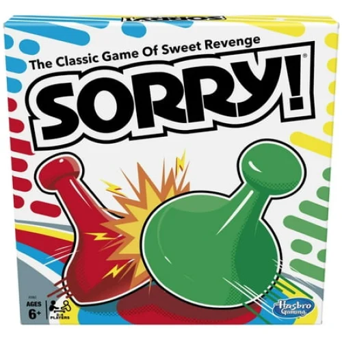 Sorry! Board Game for Kids, Classic Hasbro Family Game, Ages 6+, 2 to 4 Players