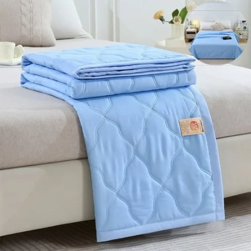 Cooling Blanket Lightweight Summer Cold Thin Blanket for Sleeping, Hot Flashes, Soft Throw, Blue, 55.81x39.37in