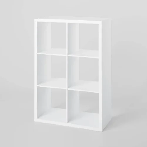 13'' 6 Cube Organizer White - Brightroom&trade;: Decorative Bookshelf, Cubby Storage, MDF & Particle Board, 13" System Compatible