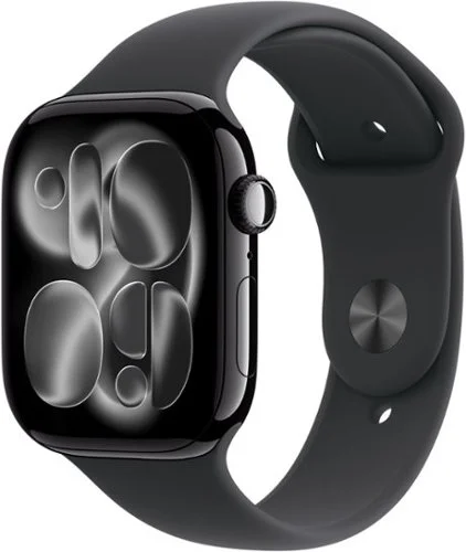 Apple Watch Series 11 (GPS) 46mm Jet Black Aluminum Case with Black Sport Band - M/L - Jet Black - (2025)