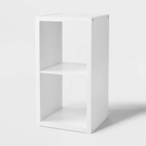 2 Cube Organizer White - Brightroom&trade; MDF Cubby Storage Bookshelf with Anti-Tip Hardware, 13" System