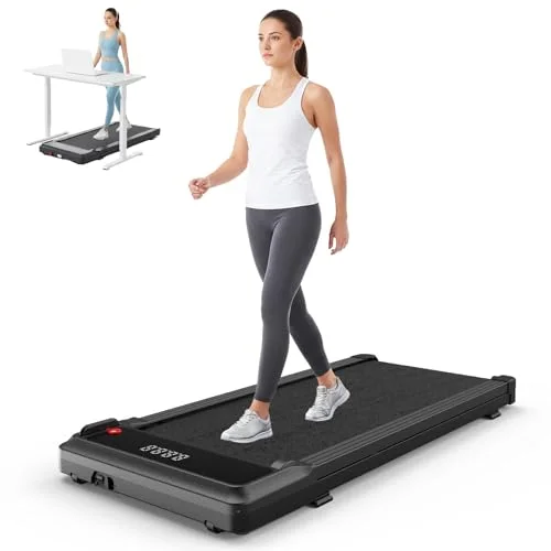 Smug Compact Armless Treadmill, Space Saving Design for Home & Office, Quiet Under Desk Walking Pad, 200 Lbs Capacity 3 in 1 Portable Walking Treadmill
