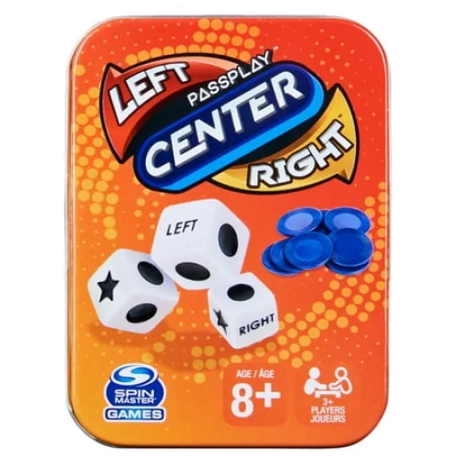 Spin Master Games, Passplay: The Game of Left Center Right in a Portable Tin, for Ages 8 and up
