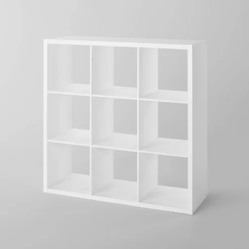 13" 9 Cube Organizer White - Brightroom&trade;: Decorative Bookshelf, Cubby Storage, MDF & Particle Board, 13" Cube System Compatible
