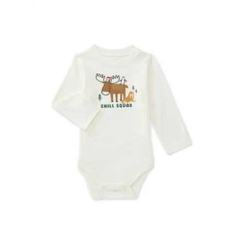 Garanimals Baby Boys Graphic Bodysuit with Long Sleeves, Sizes 0M-24M
