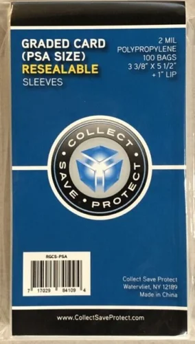 1000 New CSP Resealable Graded Card Slab Poly Sleeves bags 3 3/8 X 5 1/2 PSA