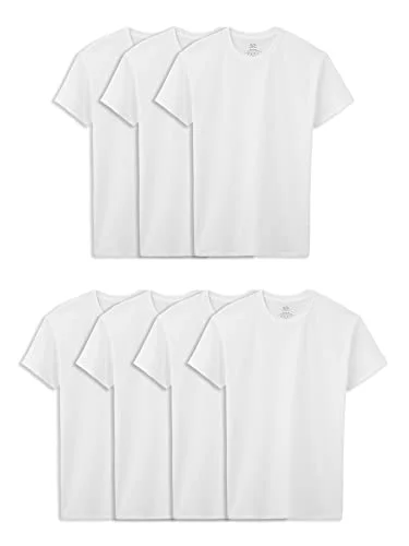 7 Pack Fruit Of The Loom Boys Eversoft Cotton Undershirts, T Shirts & Tank Tops - White, X-Large US