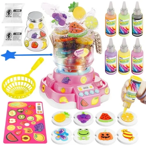UUSUOO Magic Water Elf Toy Kit,Aqua Fairy Water Gel Kit with Hot Pot Toys,6 Colors Magic Gel,8 Molds,Arts & Crafts DIY STEM Toys, Christmas Birthday Gifts for Girls Age 3 4 5 6+