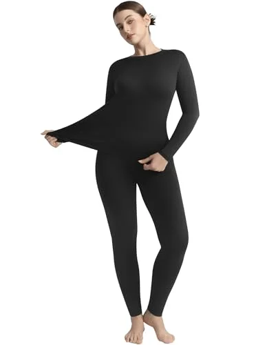 Ousmile Thermal Underwear Set for Women Long Johns with Fleece Lined, Base Layer Women Cold Weather Top Bottom