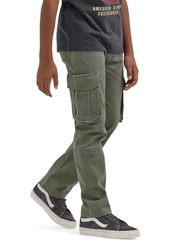 Wrangler Authentics Boys' Cargo Pant, Olive, 14