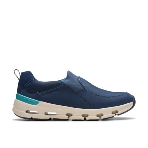 Clarks Women's NatureX SkyWP Blue Leather Active Sneakers Shoes