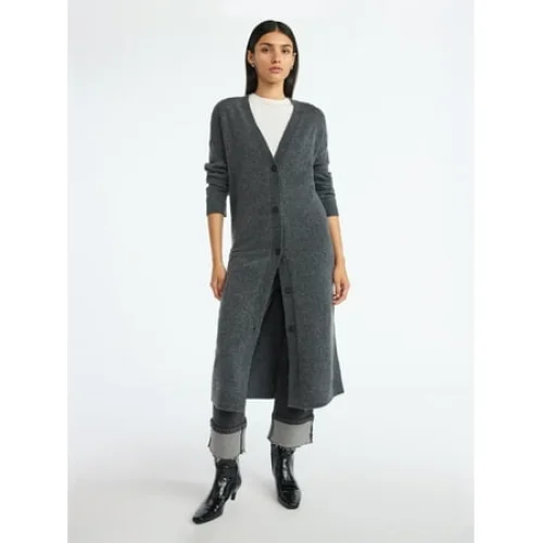 Scoop Women's and Women's Plus Button Front Maxi Cardigan Sweater, Midweight, Sizes, XS-4X