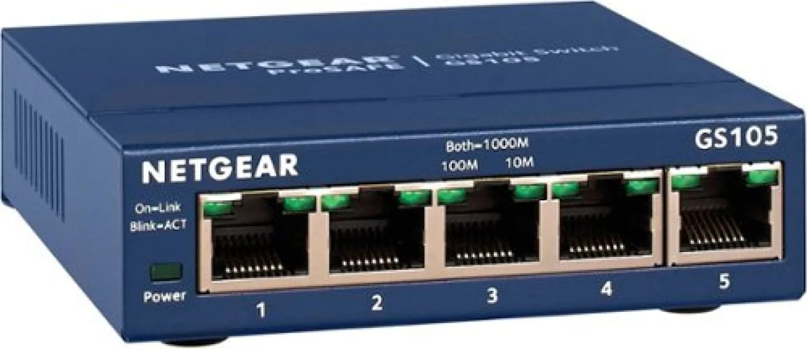 NETGEAR - 5-Port 10/100/1000 Gigabit Ethernet Unmanaged Switch - Blue