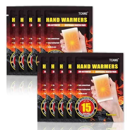 10 Pack Disposable Hand Warmers - Up to 15 Hours of Heat - All Natural & Portable Warmers