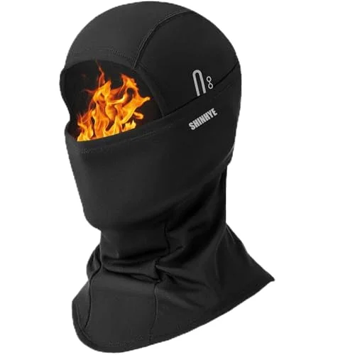 ShinHye Balaclava Ski Mask - Windproof Thermal Face Mask for Winter Outdoor Sports - Unisex Black