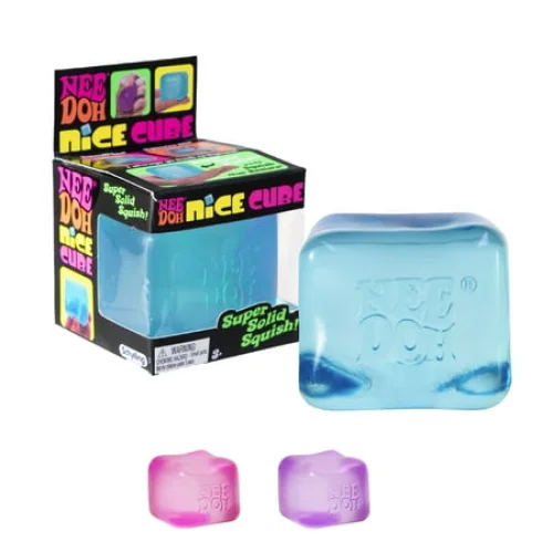 NeeDoh Nice Cube, Square Shaped Sensory Toy, Colors May Vary, Ages 3+, Satisfying Squish Toy