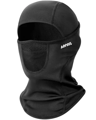Kids Balaclava Ski Mask with Breathable Holes, Windproof Fleece Full Face Mask for Cold Weather Boys Girls Black