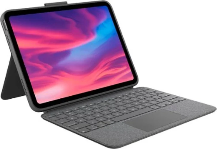 Logitech - Combo Touch Keyboard and Trackpad Case for Apple iPad - Latest Model A16 chip and iPad 10th Gen with Detachable Keyboard - Oxford Gray