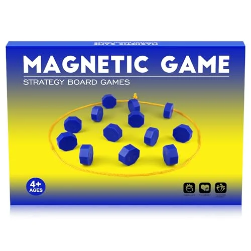 Bameca Magnetic Chess Game with Full-Size Stones, Magnet Game with String, for Family & Party & Travel & Camping, Puzzle Strategy Games, 2 Player Games for Kids & Adults